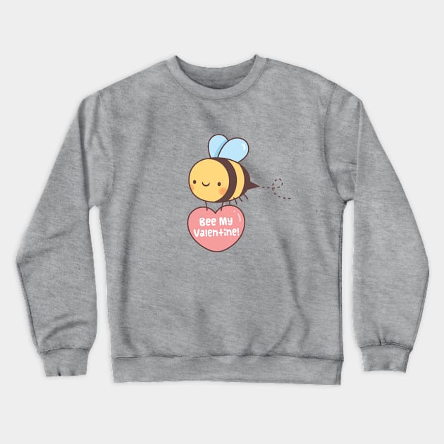 Cute Bee My Valentine Pun Doodle Crewneck Sweatshirt by rustydoodle